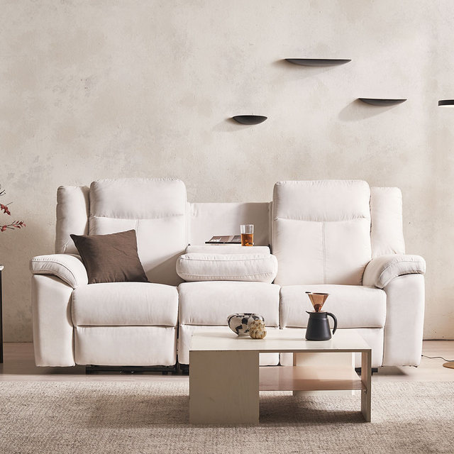 [결제시5%추가][비밀특가] 코모아 가죽 3인용 전동 리클라이너 소파 컵홀더형