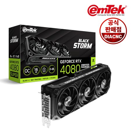 이엠텍 지포스 RTX 4080 SUPER BLACK STORM OC D6X 16GB