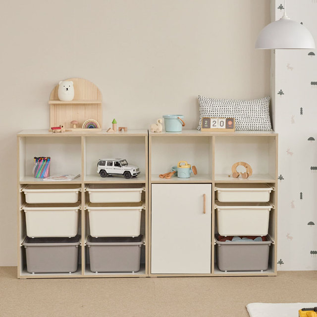 [비밀특가] 뉴피터 950폭 4단 장남감정리함 수납교구장 + 원목발