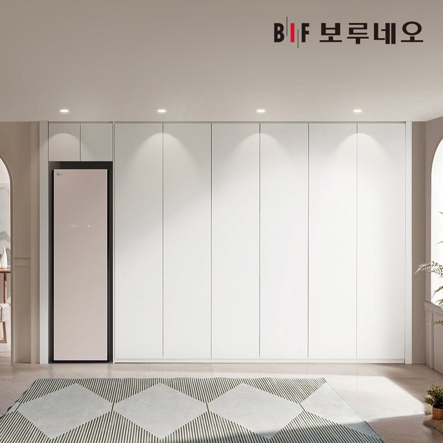 E0 스타일러 무몰딩 붙박이장 390cm 13자
