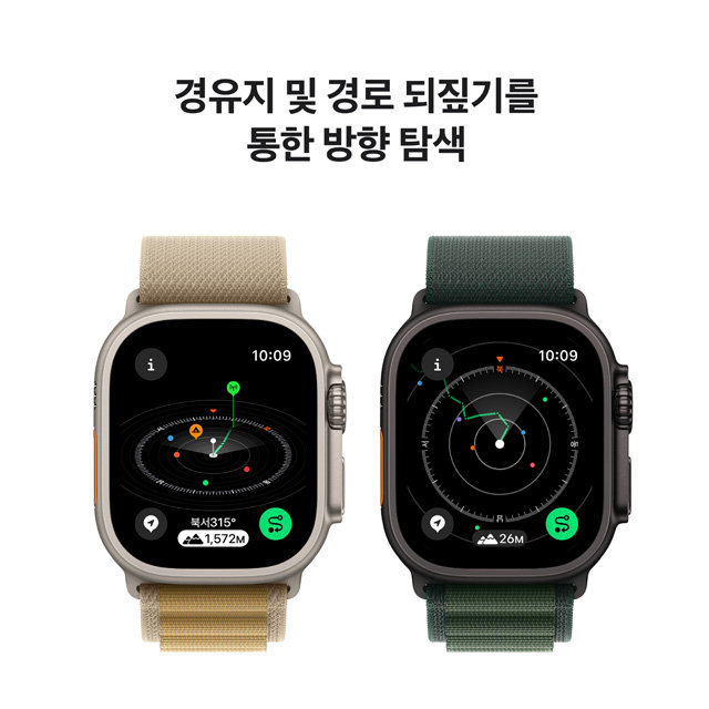 애플워치 울트라2 49mm, GPS+Cellular (블랙 티타늄, 블랙 티타늄 밀레니즈루프, M)-[MX5U3KH/A]
