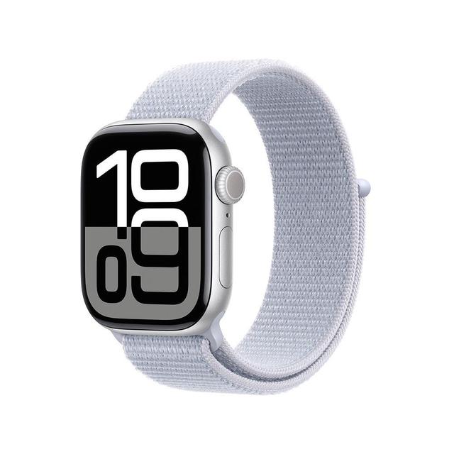 애플워치10 42mm, GPS (실버 알루미늄, 블루 클라우드, Regular)-[MWWD3KH/A]