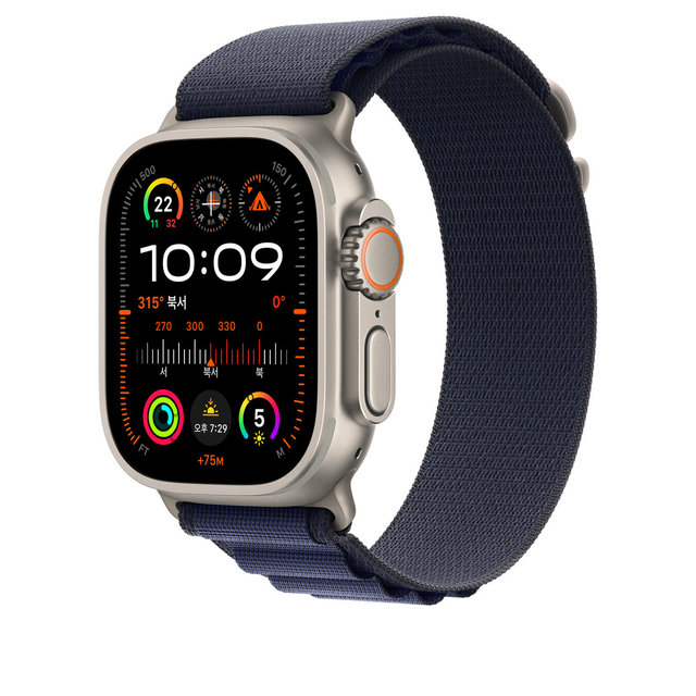 49mm 네이비 알파인 루프 - L - 내추럴 티타늄 마감 - [MXN03FE/A]