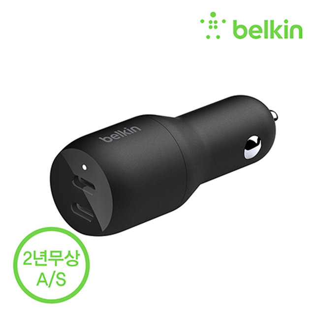 BELKIN-36W USB-C 듀얼 차량용 고속PD충전기 BELKIN-CCB002BTBK