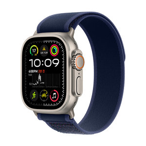 [박스개봉 - 변심반품] 애플워치 울트라2 49mm, GPS+Cellular (내추럴 티타늄, 블루 트레일루프, S/M)-[MX4J3KH/A]