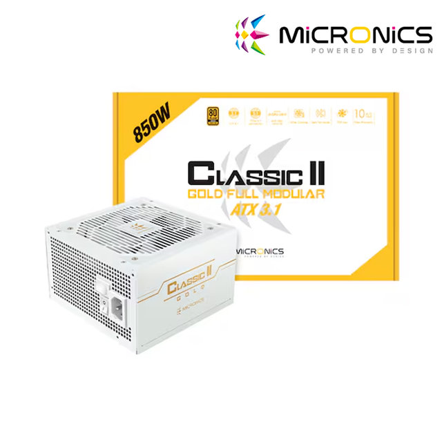 마이크로닉스 Classic II 850W 80PLUS GOLD 풀모듈러 ATX 3.1 화이트 (PCIE5.1) 컴퓨터 ATX 파워