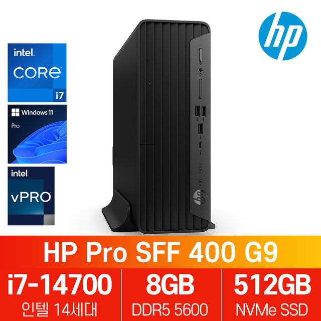 HP Pro SFF 400 G9 14세대 i7 윈11 프로 컴퓨터 데스크탑 PC