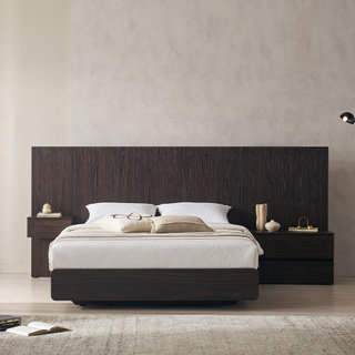 [비밀특가] 까르뎅차콜 E0등급 LED 호텔 평상형 침대 프레임 Q +협탁2(400,800)