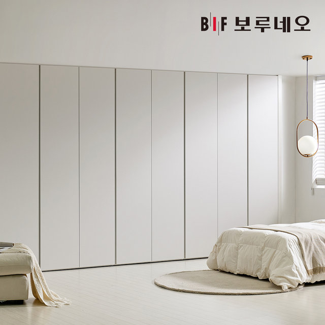 E0 히든그루브 무몰딩 붙박이장 360cm 매립형 손잡이 12자