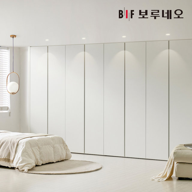 E0 히든그루브 무몰딩 붙박이장 360cm 매립형 손잡이 12자