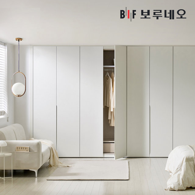 히든하프 여닫이 붙박이장 300cm 매립형 손잡이 10자