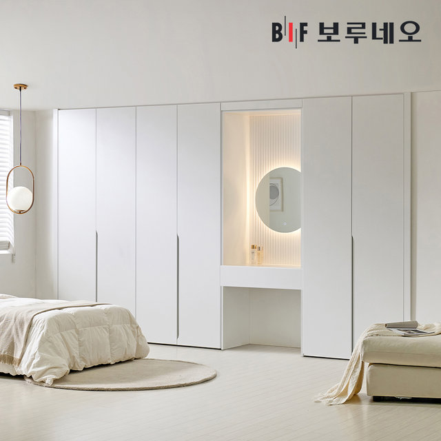 히든하프 여닫이 붙박이장 300cm 매립형 손잡이 10자