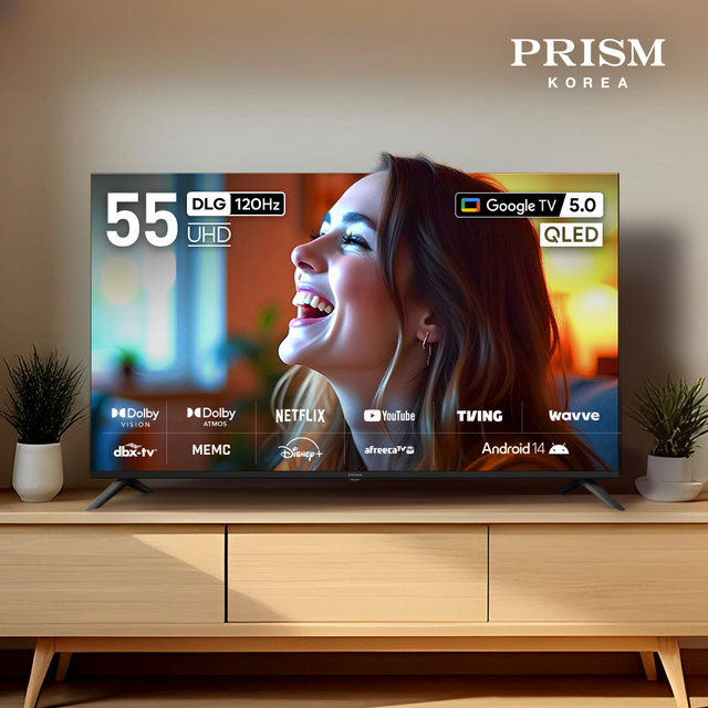 [25년형] CP55G5Q 140cm 구글5.0 스마트 4K QLED TV 120Hz 프리핫키 지원 (기사방문／스탠드설치)