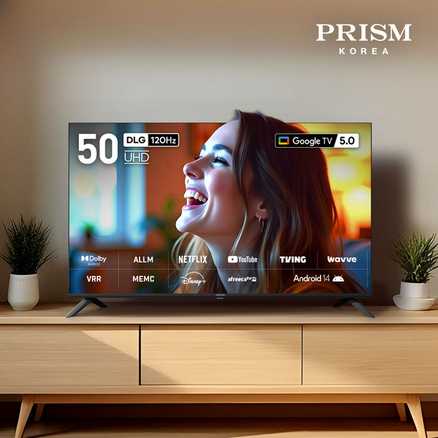 [25년형] CP50G5 127cm 구글5.0 스마트 4K UHD TV 120Hz 프리핫키 지원 (기사방문/벽걸이설치)
