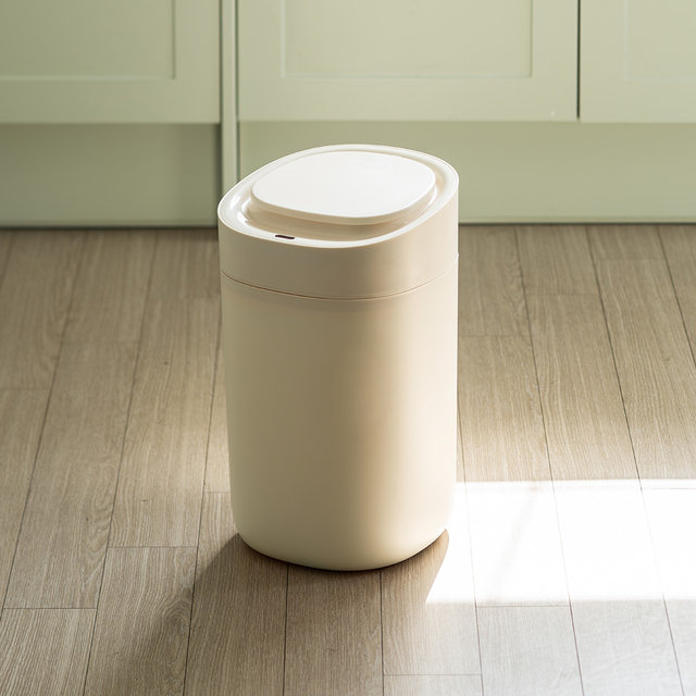 다룸 자동센서 젤리빈 쓰레기통 15L_버터크림