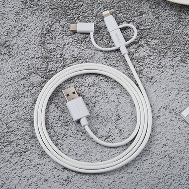 MILI 3 in 1 멀티 케이블 1m 화이트 HI-L31