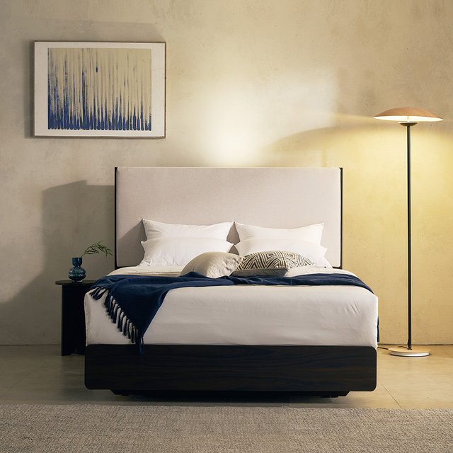 [비밀특가] 까르뎅차콜 패브릭 LED 호텔 평상형 침대프레임 슈퍼싱글 SS