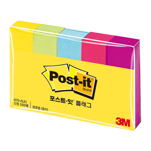 포스트잇 플래그 분류용 종이 670-5UC 5색 3M