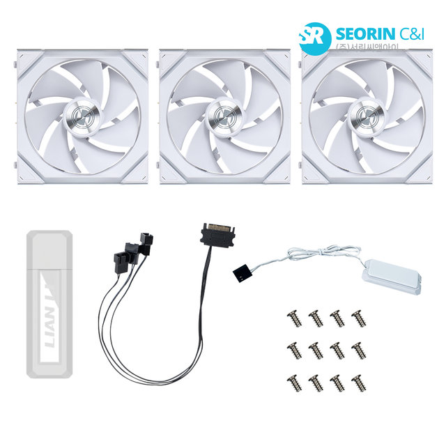 [서린공식] LIAN LI UNI FAN SL Wireless 120 리버스 화이트 3팩