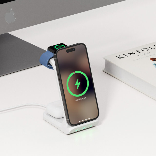 알로코리아 3in1 프로 갤럭시 아이폰 올인원 고속 무선 충전기 UC320WA