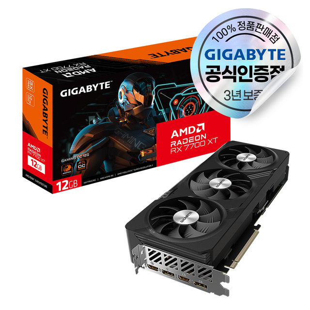 GIGABYTE 라데온 RX 7700 XT GAMING OC D6 12GB 피씨디렉트 [오늘출발/안전포장]