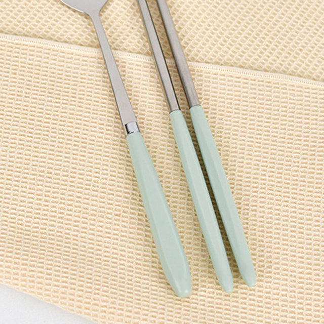 유광 수저세트 2개 (민트) 신혼부부 스텐 식당 가족 2인 젓가락 숟가락