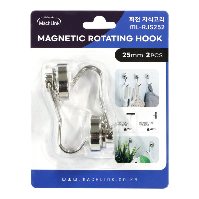 마하링크 네오디움 고강력 회전형 자석걸이 25mm 2개 ML-RJS252