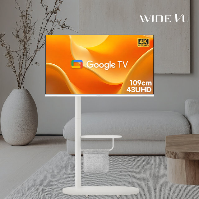 와이드무빙뷰 신제품타원형 삼탠셋트 43인치 스마트 이동식 UHD TV 공간활용중소바이미 삼텐바이미셀프설치