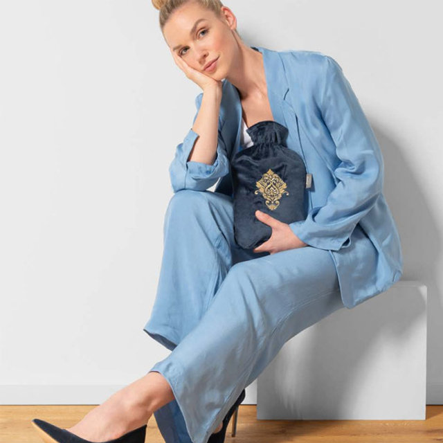 [파쉬] 자수 플러시커버 보온 물주머니 2.0L 핫팩 찜질팩 6743