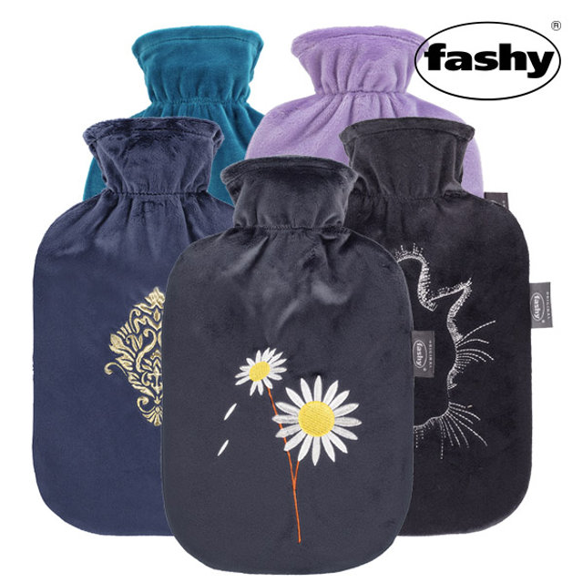 [파쉬] 자수 플러시커버 보온 물주머니 2.0L 핫팩 찜질팩 6743