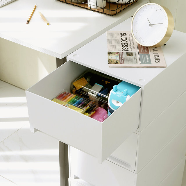 [위즈홈] 밀크비 틈새 수납 서랍장 /와이드