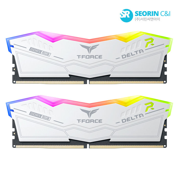 팀그룹 팀그룹 T-Force DDR5-6000 CL28 Delta RGB 화이트 패키지 서린 32GB 16Gx2