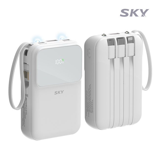 스카이 필 5in1 LCD 고속충전 22.5W 미니 일체형 10000mAh 보조배터리 U10PD