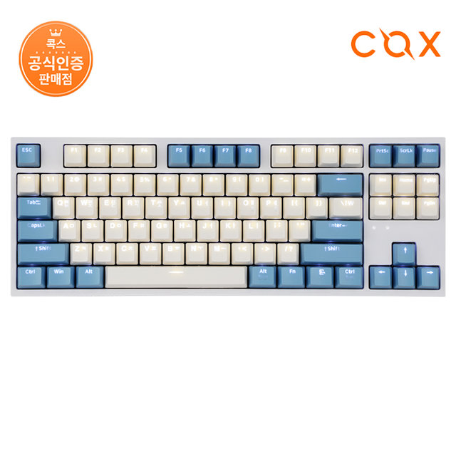 COX CK87 크림블루 게이트론 LED 게이밍 기계식키보드 크림블루