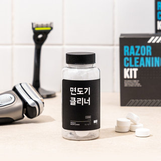 면도기 클리너 세트 (세척용기 1개, 캡슐 30개)