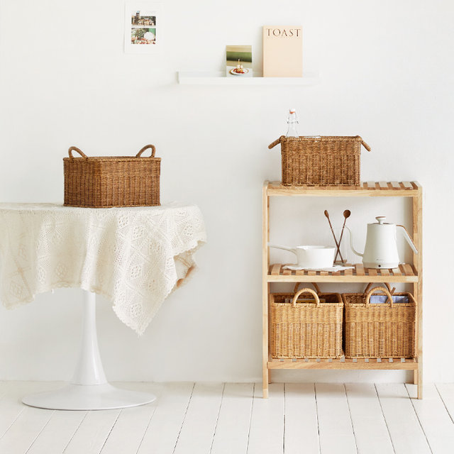 PP 라탄 바스켓 ver.2 베이직 손잡이 S