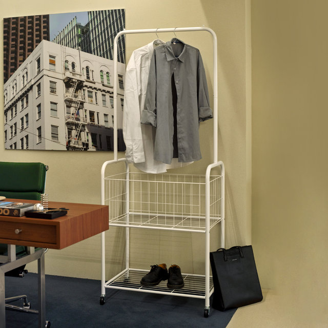 바인 이동식 수납 행거 (화이트/크롬)