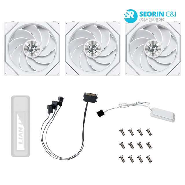 [서린공식] LIAN LI UNI FAN TL Wireless 120 리버스 화이트 3팩
