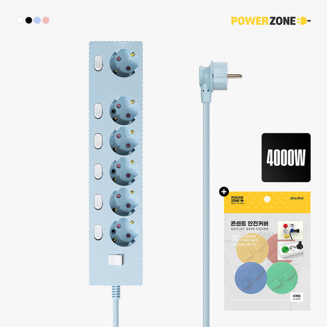 국산 프리미엄 고용량 웨이브 개별스위치 멀티탭 6구 1.5m