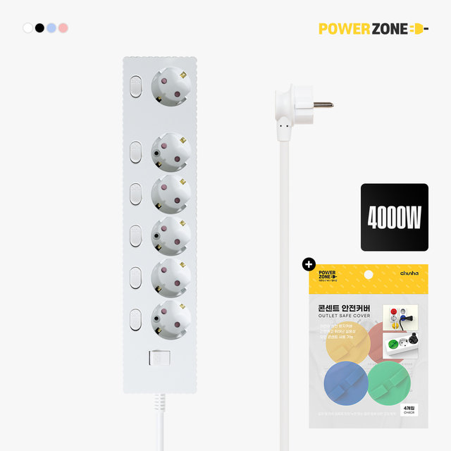 국산 프리미엄 고용량 웨이브 개별스위치 멀티탭 6구 3m