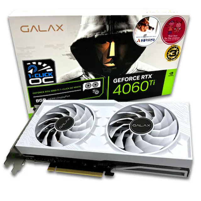 갤럭시 GALAX 지포스 RTX 4060 Ti WHITE OC D6 8GB.~