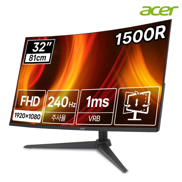 [한성] 에이서 니트로 XZ320Q X2 FHD 1ms 240Hz 32 커브드 게이밍 모니터 (무결점)