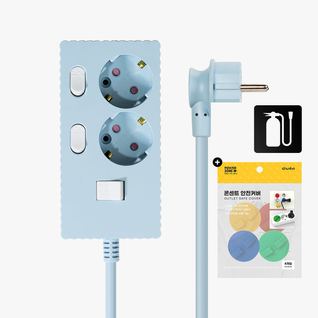 국산 프리미엄 자동소화 고용량 웨이브 개별스위치 멀티탭 2구 1.5m