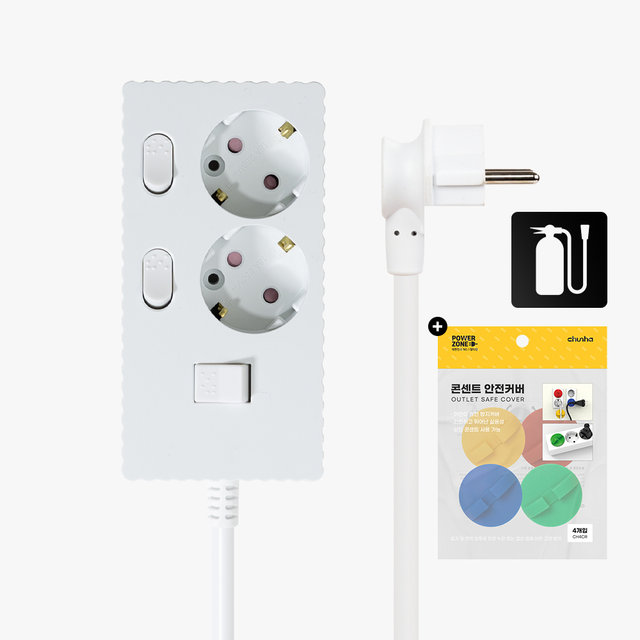 국산 프리미엄 자동소화 고용량 웨이브 개별스위치 멀티탭 2구 1.5m