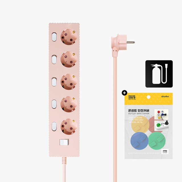 국산 프리미엄 자동소화 고용량 웨이브 개별스위치 멀티탭 5구 3m