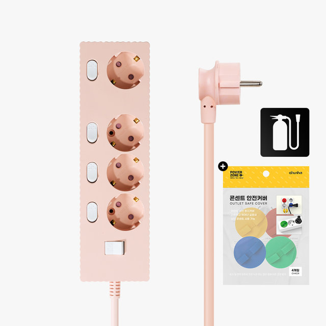 국산 프리미엄 자동소화 고용량 웨이브 개별스위치 멀티탭 4구 3m