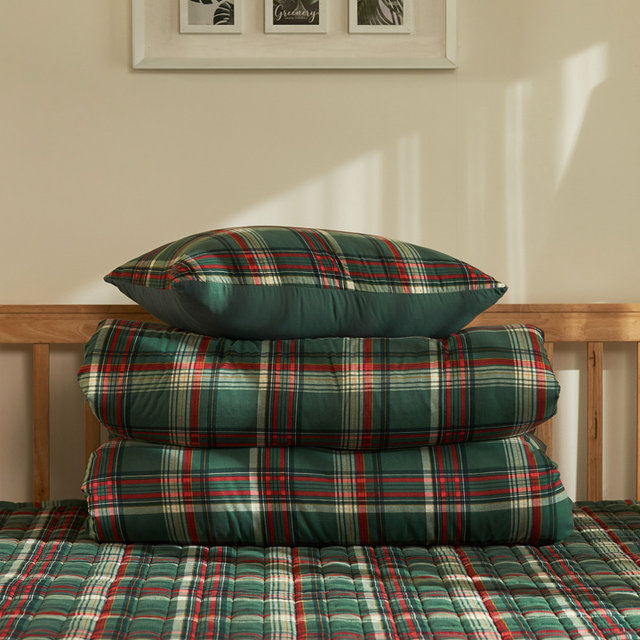 빈티지 체크 마이크로워싱 침구 차렵이불 Q