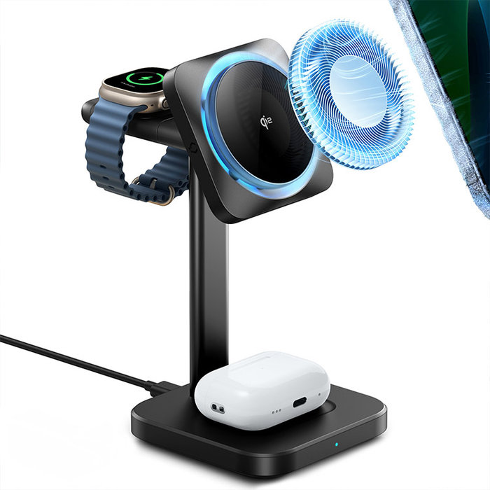 ESR 정상가 할로락 크라이오부스트 Qi2 쿨링팬 3in1 맥세이프 무선충전기