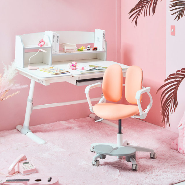 [비밀특가] 듀오백 밀키 218SF 아동의자 (회전 중심봉+발받침+스탑캐스터)