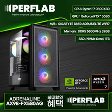 PERFLAB 라이젠7 9800X3D RTX 5080 16GB 32GB 1TB 게이밍 컴퓨터 데스크탑 조립 PC
